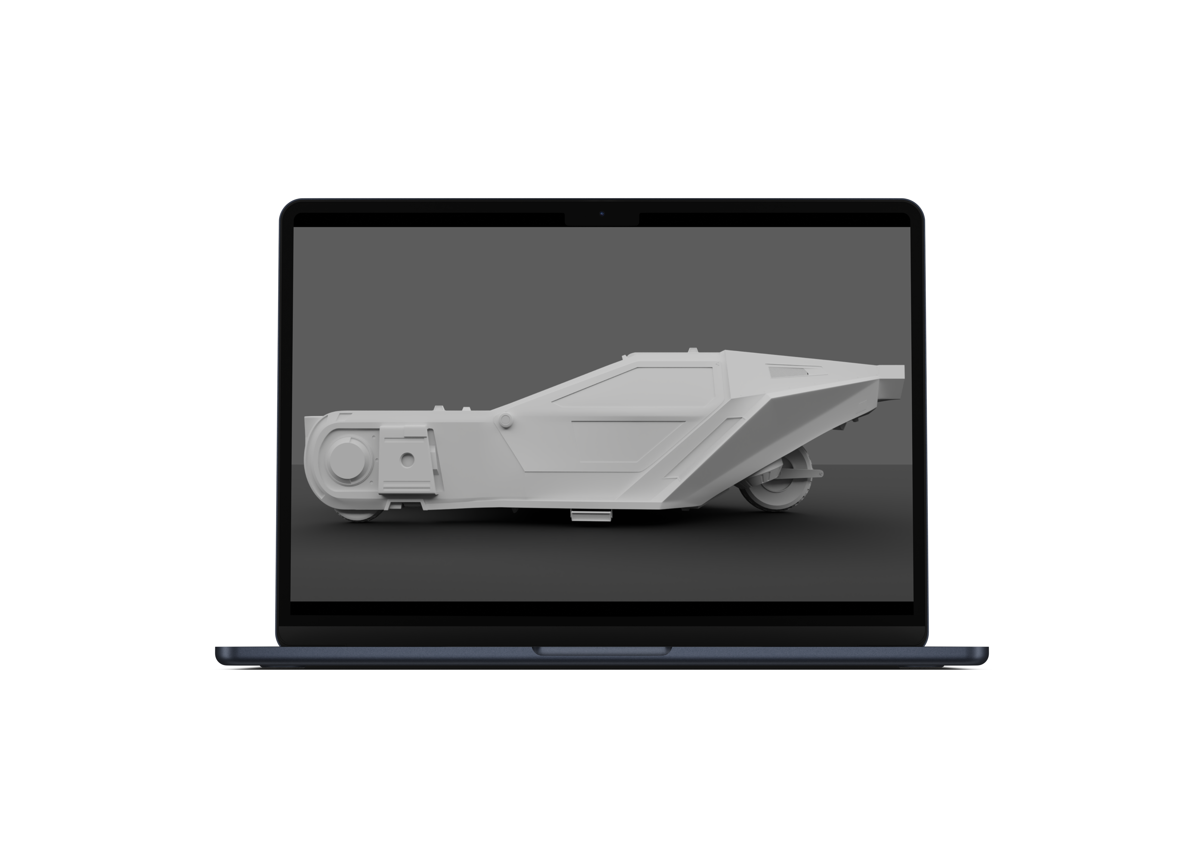 Mockup of untextured Spinner model homepage on a laptop.